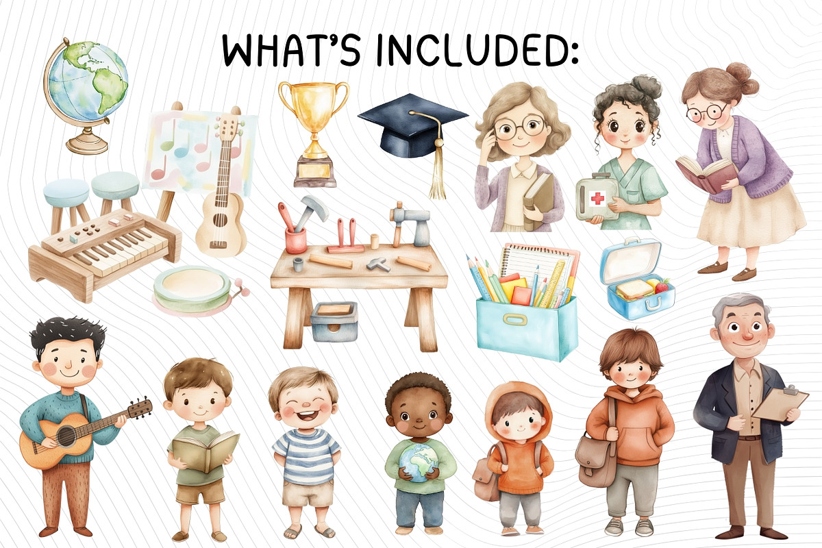 School Life Clipart Bundle, an Illustration by PassionPNGcreation (Photo 3 of 11)