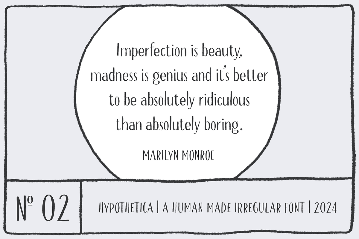 Hypothetica | Human Made & Irregular, a Handwritten Font by Ayca Atalay (Photo 3 of 5)