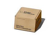 Square Kraft Mailer Box Mockup Set, a Packaging Mockup by pixelmock (Thumbnail 10 of 16)
