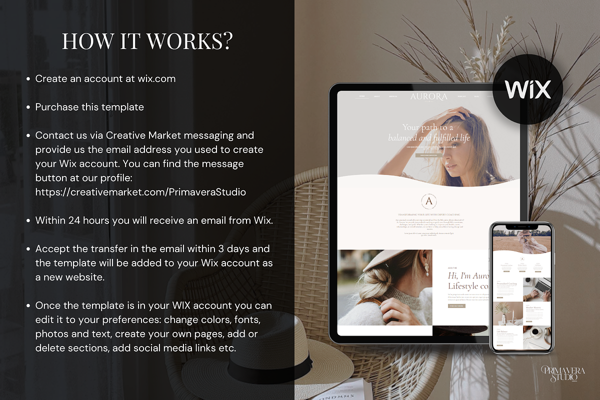 Wix Coaching Website Template, a Wix Template by Primavera Studio Design (Photo 6 of 9)