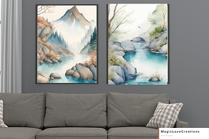 Mountain Landscape Print Wall Art