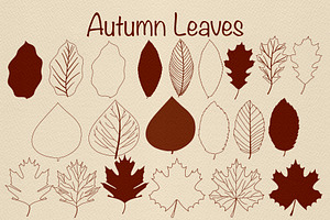 Autumn Leaves Procreate Stamp Set