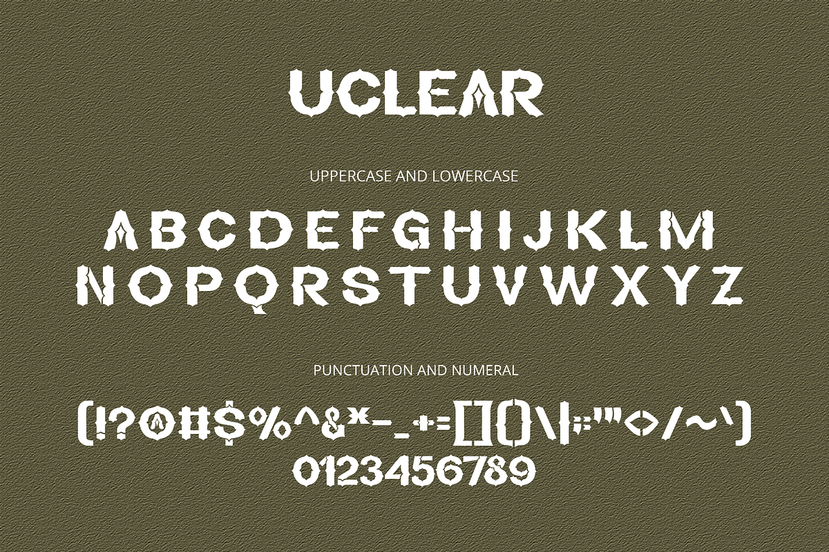 Uclear - Display Font, a Sans Serif Font by overlaytemplates (Photo 4 of 5)
