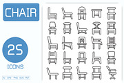 Chair and Seating Icons, an Outline Icon by Designfour (Thumbnail 1 of 7)
