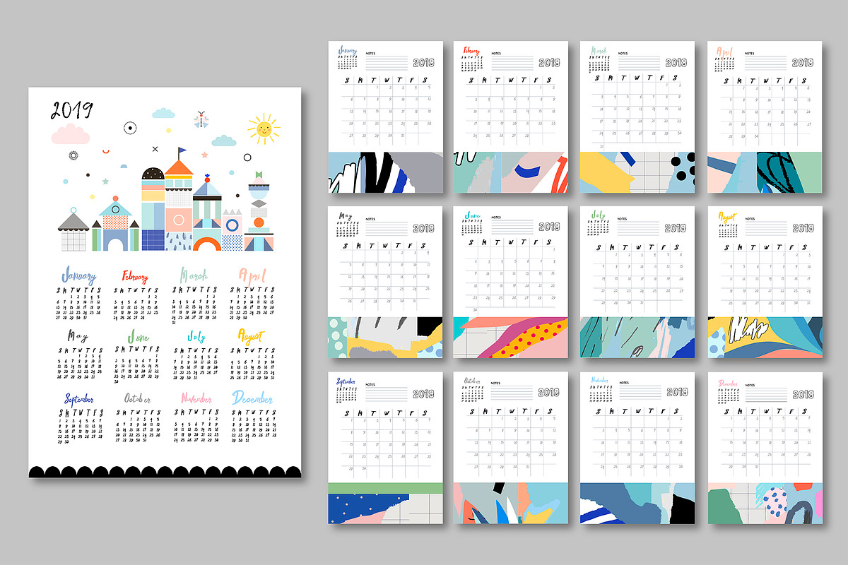 2019 calendars + planners, a Stationery Template by Lera Efremova (Photo 4 of 13)