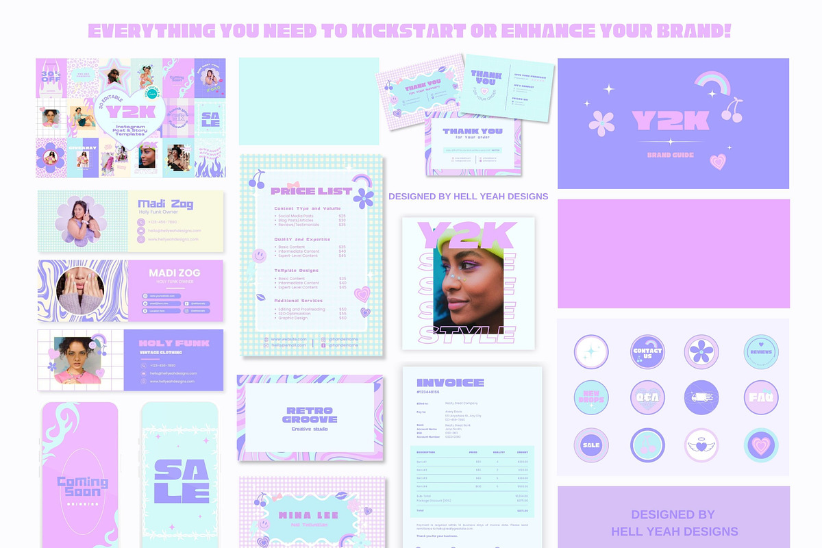 Y2K Branding Starter Kit Templates, a Branding & Logo Template by Hell Yeah Designs (Photo 13 of 20)