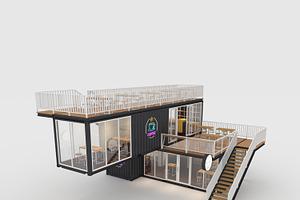 3D Model Container Cafe 8