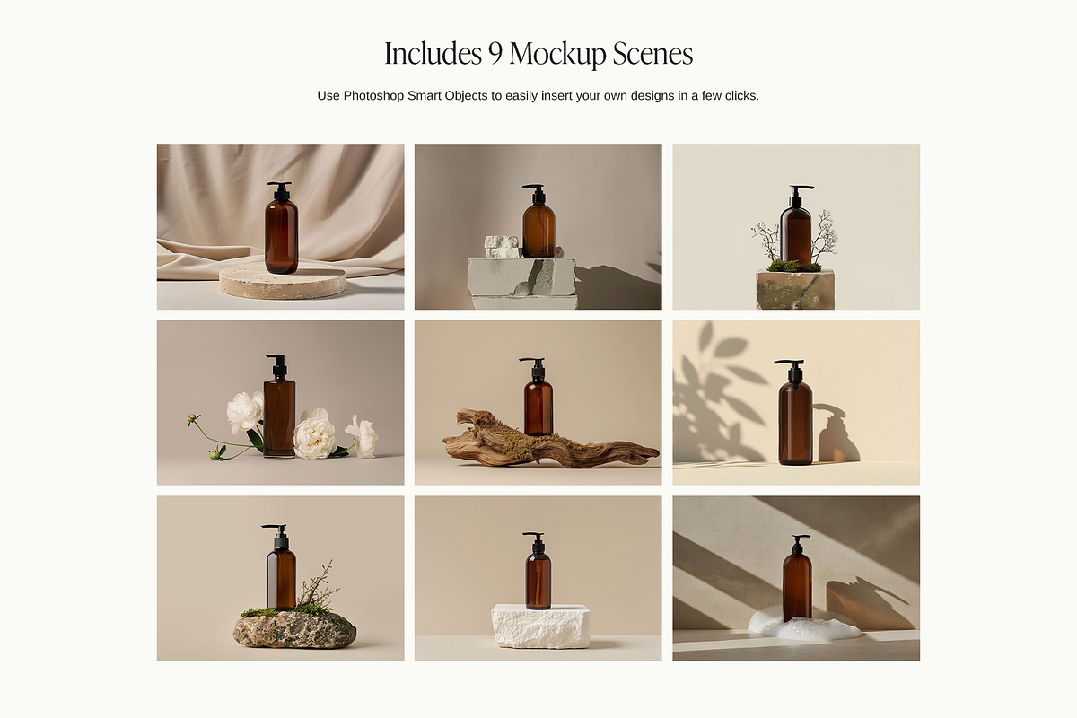 Amber Dispenser Bottle Mockup Bundle, a Packaging Mockup by Wildfield Studio (Photo 4 of 17)