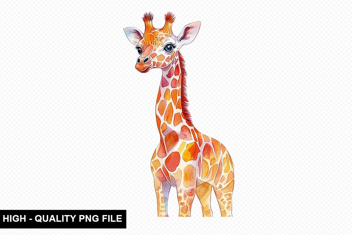 Watercolor Giraffe Clipart Bundle, an Illustration by crative8112 (Photo 8 of 8)