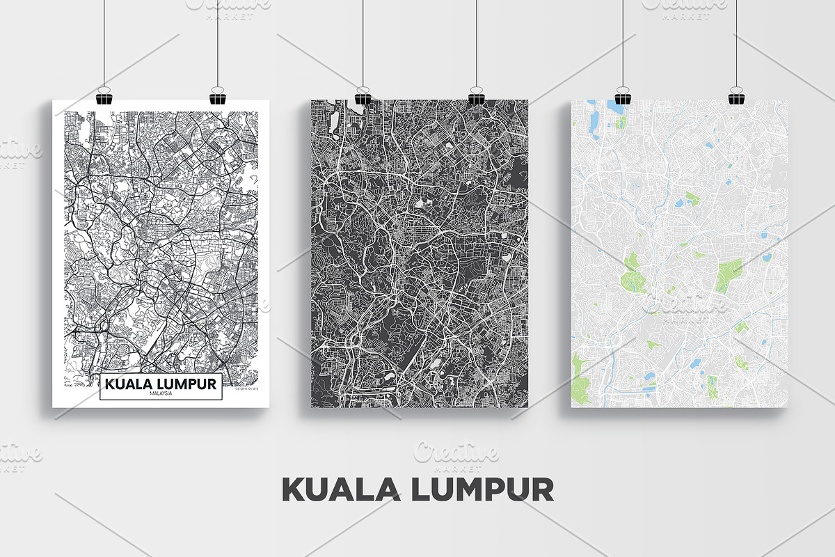 5 maps of Southeast Asia cities, an Education Illustration by MaximGertsen (Photo 3 of 10)