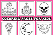 Creepy Halloween Coloring Pages, a Seasonal Illustration by Design Home (Thumbnail 3 of 4)