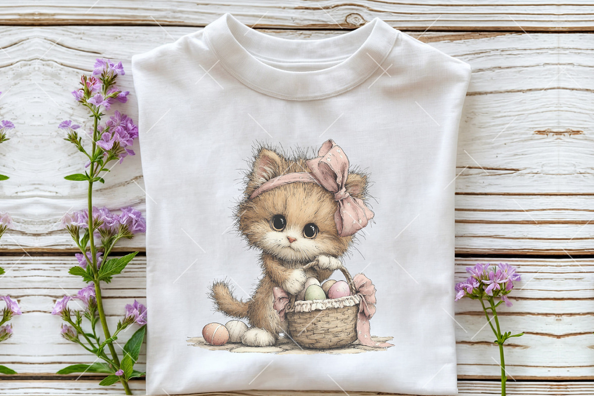 Whimsical Easter Cat Clipart, an Illustration by OK Design (Photo 6 of 6)