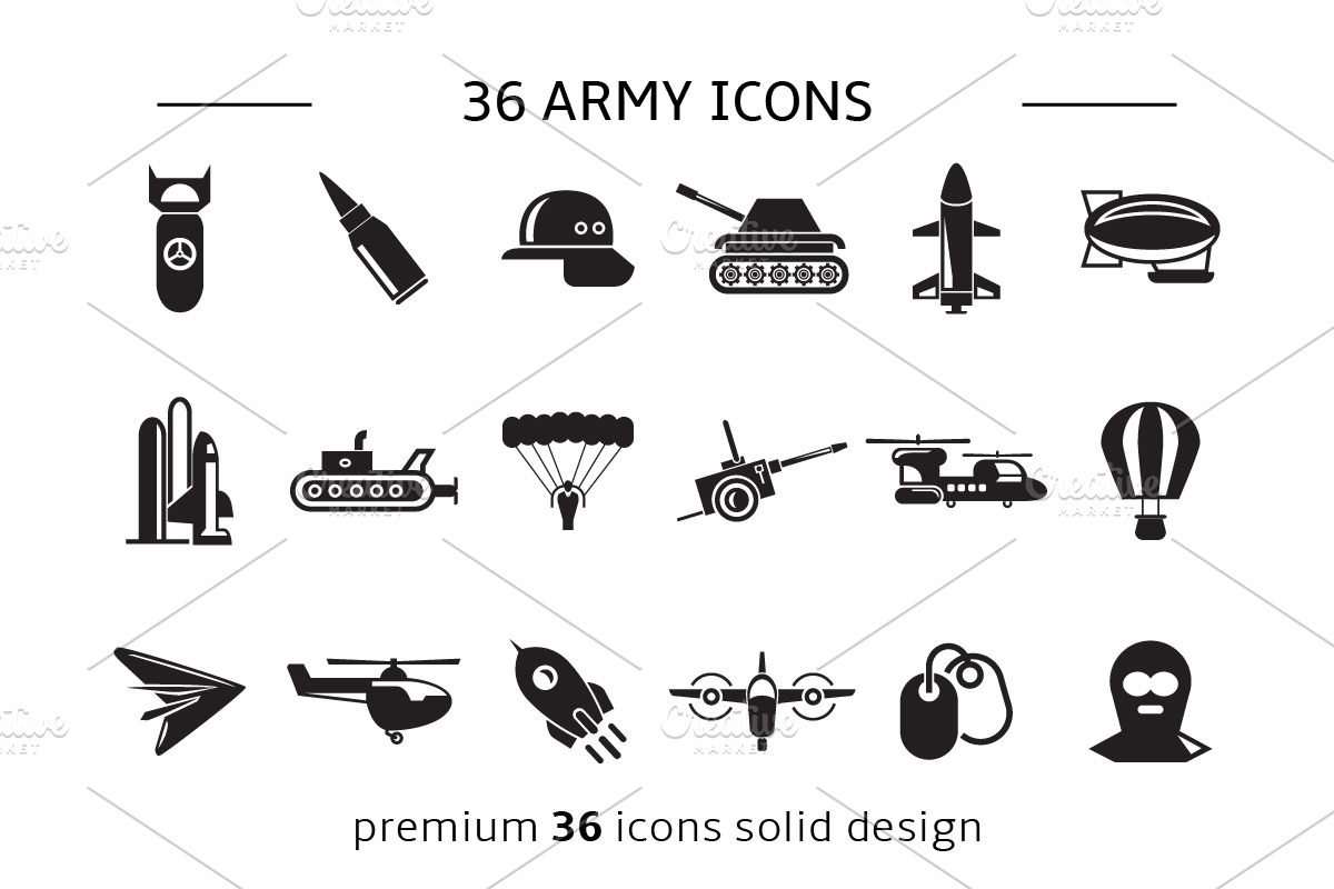 Army and Military Icons Set, an Icon by Designfour