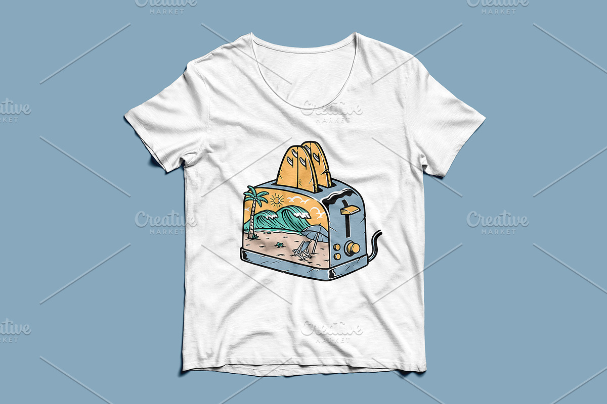 view of the beach in the toaster, an Object Illustration by gunaonedesign (Photo 3 of 4)