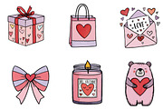 Cute Valentine Clipart, an Illustration by CreationArt (Thumbnail 2 of 7)
