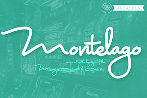 Montelago Pro AOE, a Script Font by Astigmatic
