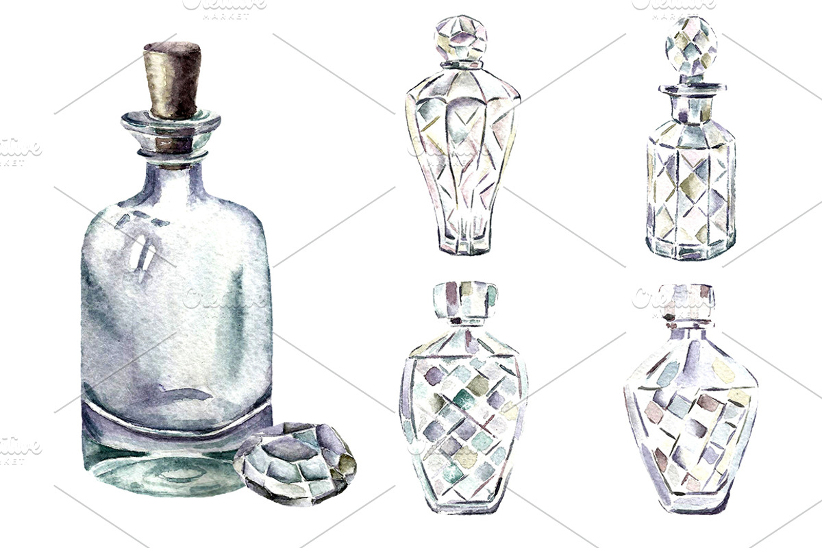 Watercolor vintage clip art., a Decorative Illustration by Vikeriya (Photo 3 of 3)