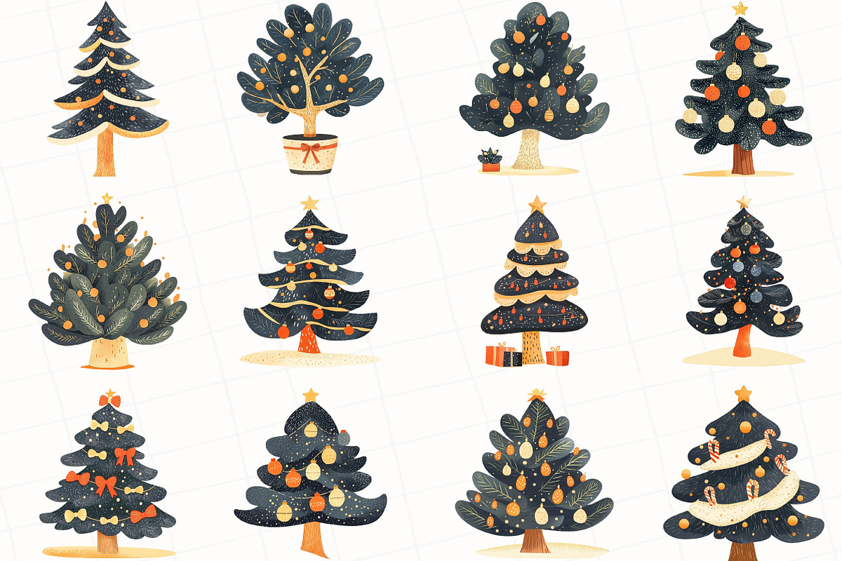 Boho Christmas Tree Clipart, an Illustration by OK Design (Photo 4 of 6)