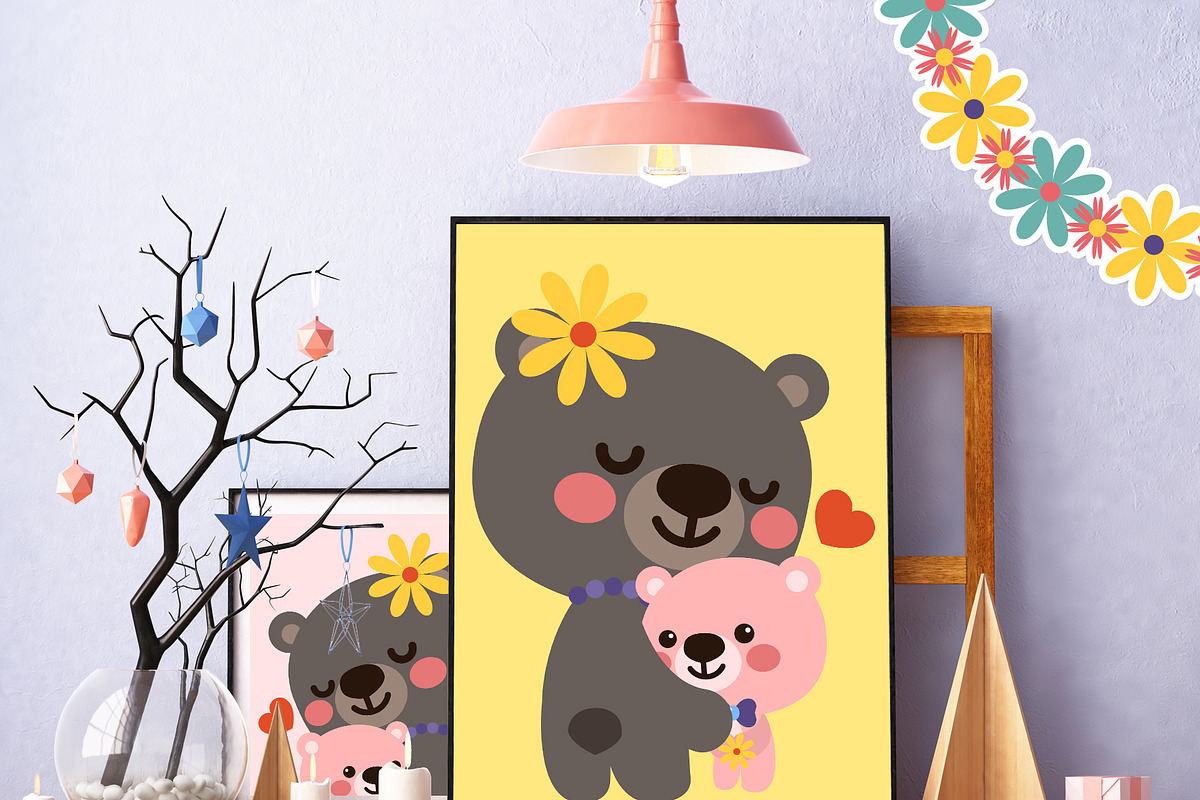 Mama Bear Digital Clip Art, a Seasonal Illustration by Cozy Cat Design (Photo 5 of 10)