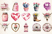 Pink Vintage Western Clipart, an Illustration by Rose Art (Thumbnail 2 of 7)