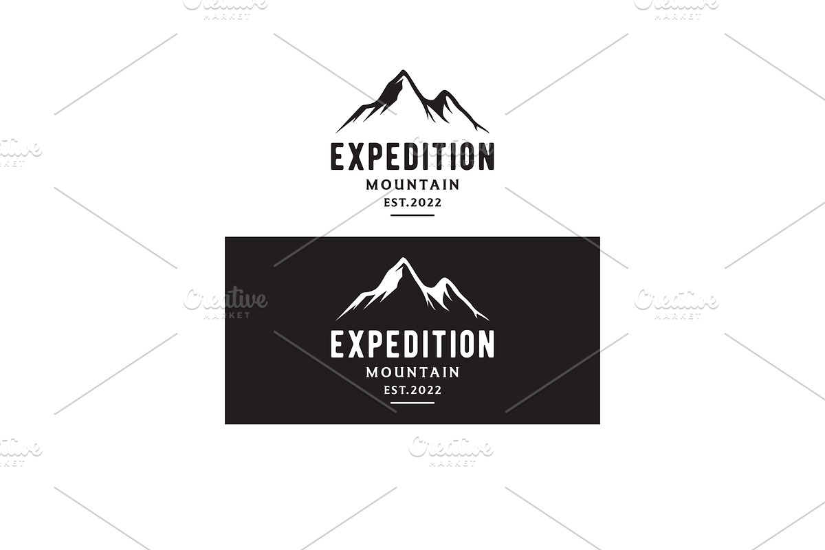 Mountain panorama vintage retro logo, a Branding & Logo Template by LOGOCREATIVE