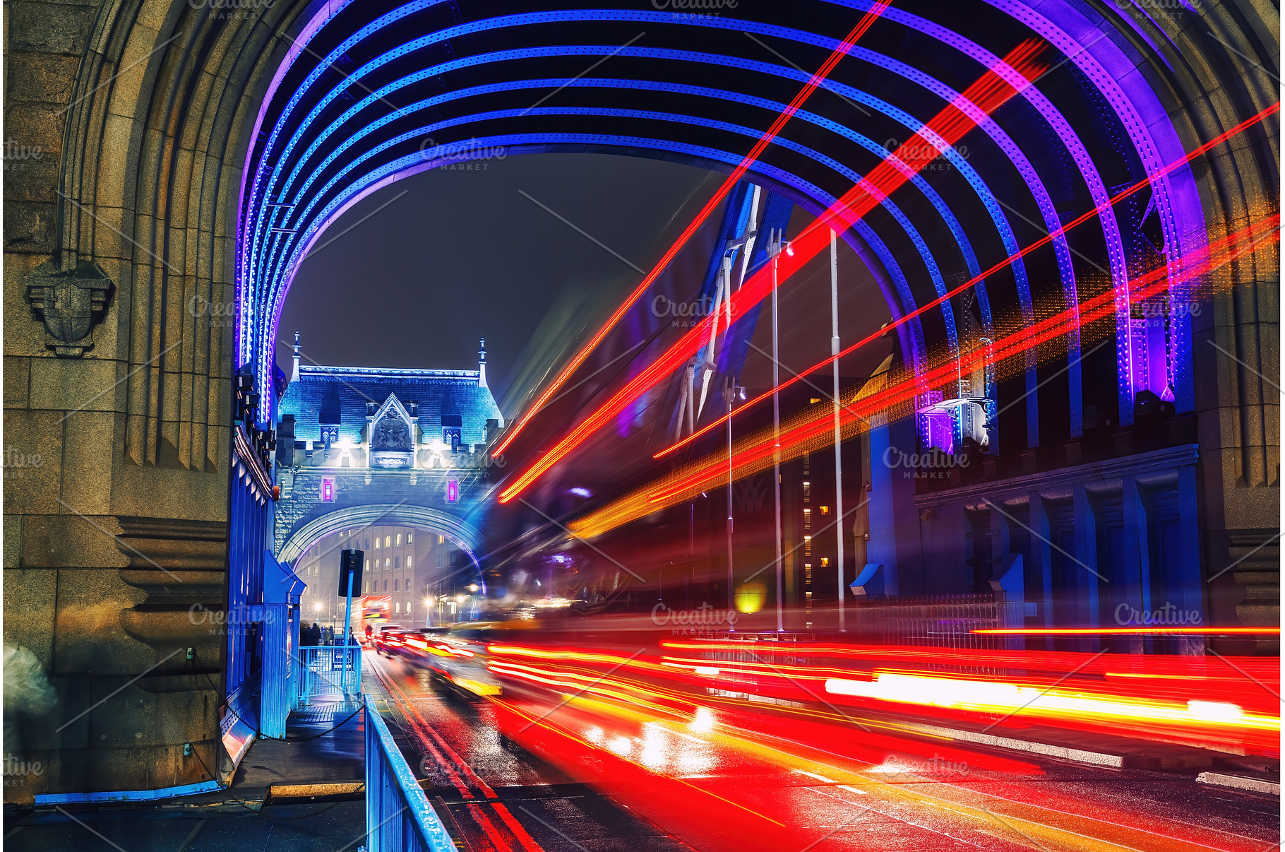 Tower bridge in London at night, an Architecture Photo by sborisov