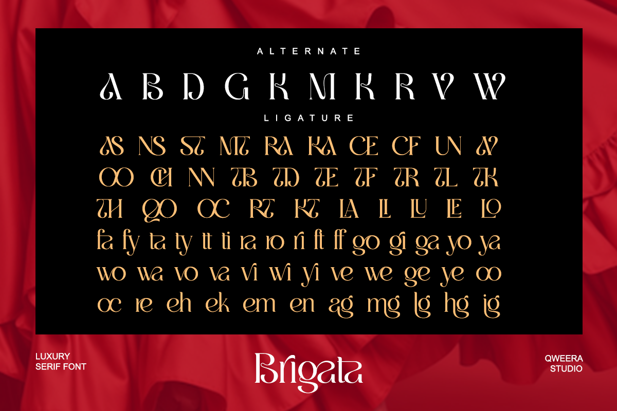 Brigata - Modern Luxury Branding, a Serif Font by Qweera Studio (Photo 11 of 12)