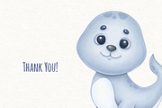 Sea Animals Clipart, Ocean Clipart, an Animal Illustration by ekossa_art (Thumbnail 6 of 6)
