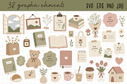 Cozy Neutral Vector Clipart Pack, an Object Illustration by NataKa (Thumbnail 2 of 4)