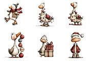 Funny Goose Christmas Clipart, an Illustration by CreationArt (Thumbnail 3 of 5)