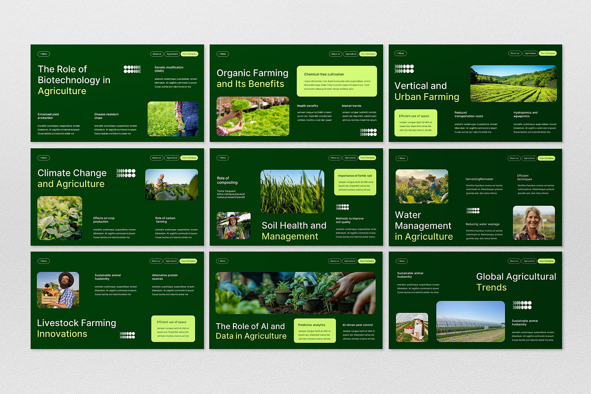 Green Modern Agriculture PPT, a Presentation Template by graphicook (Photo 4 of 4)