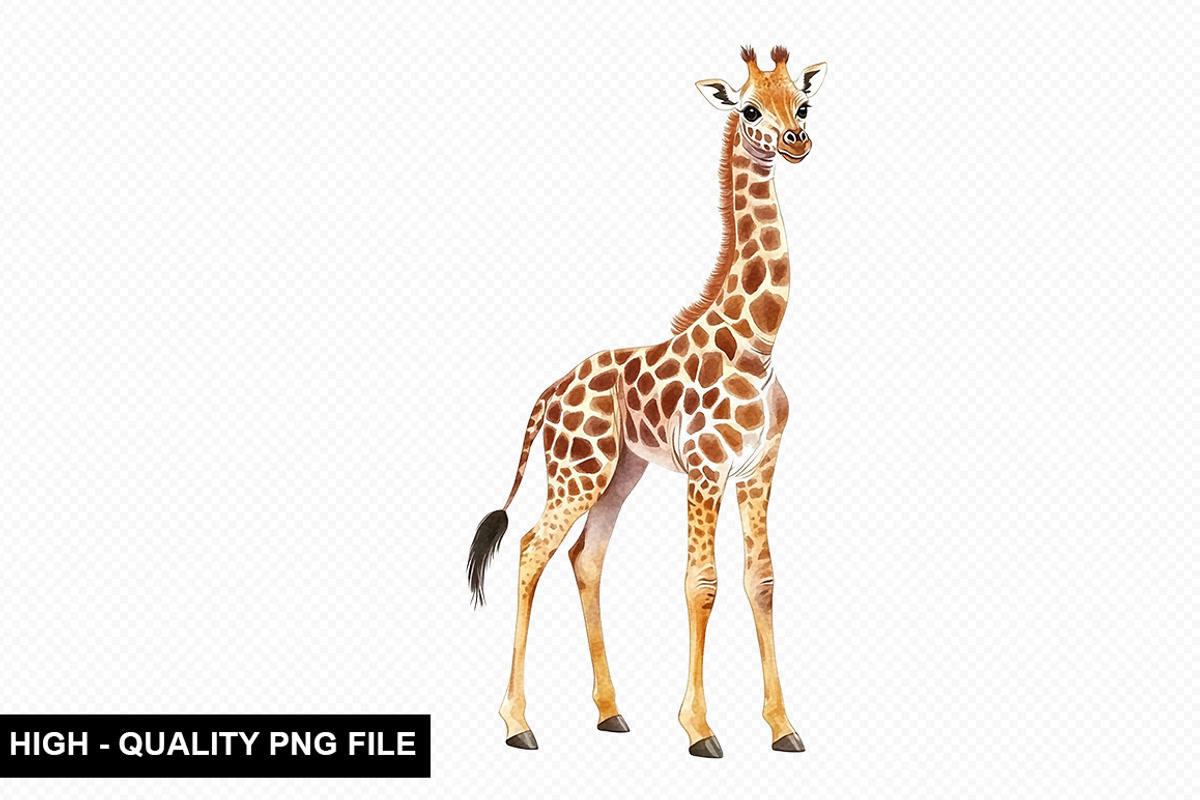 Watercolor Giraffe Clipart Bundle, an Illustration by crative8112 (Photo 2 of 8)