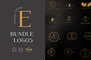 E letter MINIMAL VINTAGE LOGOS, a Branding & Logo Template by Hamed Studio (Thumbnail 1 of 6)