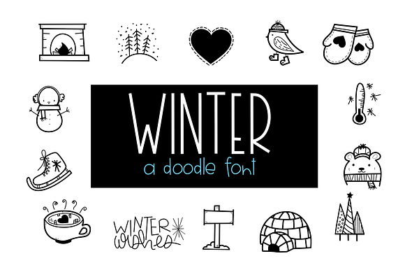 Winter Wishes - A Doodles Font preview 8