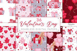 Valentine's Day Backgrounds, a Pattern Graphic by Serghei Caraulan
