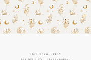 Moon Goddess Seamless Pattern, a Decorative Illustration by Pati Charm Studio (Thumbnail 5 of 7)