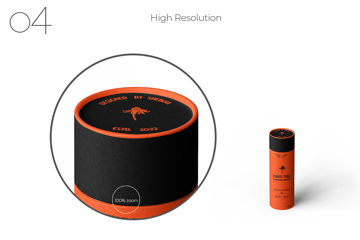 Slim Paper Tube Packaging Mockup Set, a Packaging Mockup by Sheikhadesign (Photo 5 of 11)