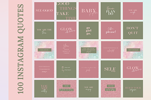 300 Pink Green Instagram Template