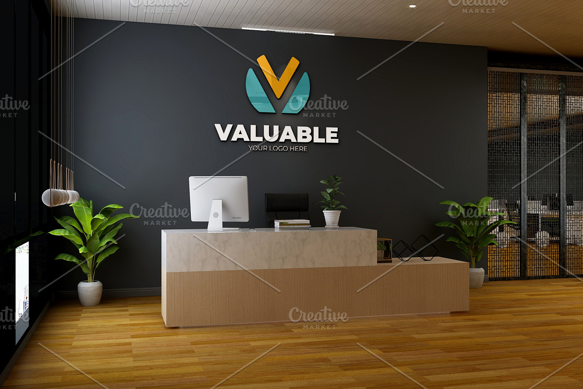 PSD Modern Office Wall Logo Mockup, a Product Mockup by Ayy (Photo 23 of 23)