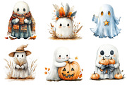 Cute Boho Fall Ghost Clipart, an Illustration by Dream Creation (Thumbnail 2 of 7)