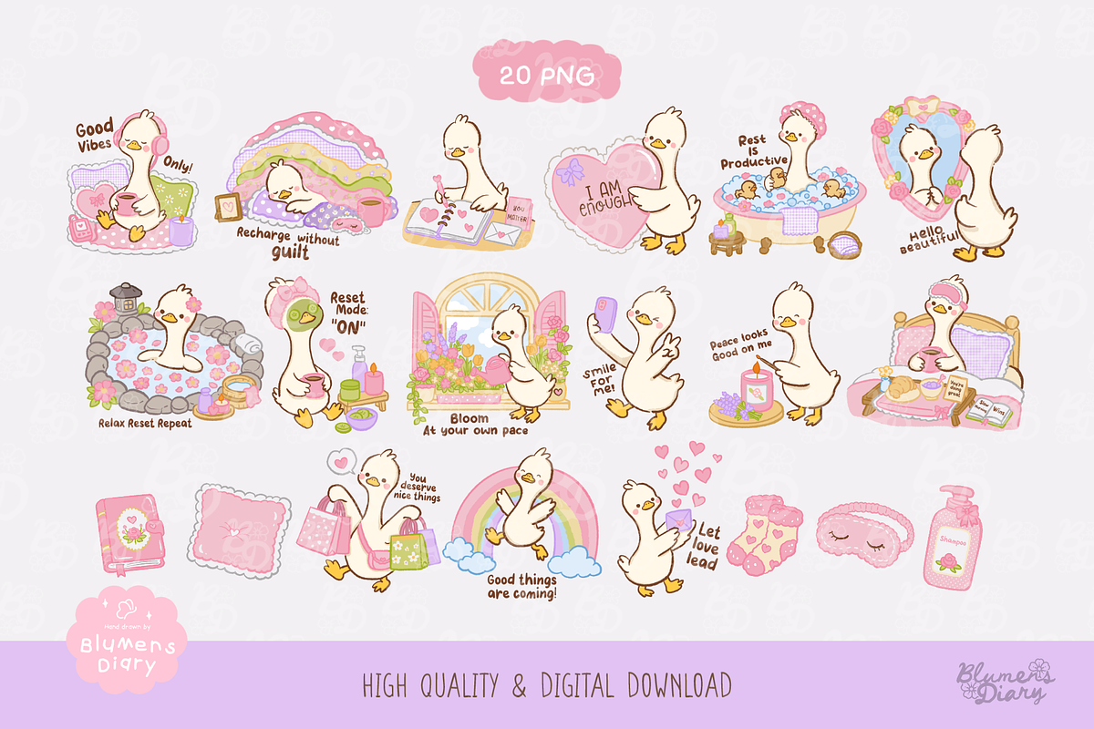 Self Love Silly Goose Clipart, an Animal Illustration by Blumensdiary (Photo 2 of 6)