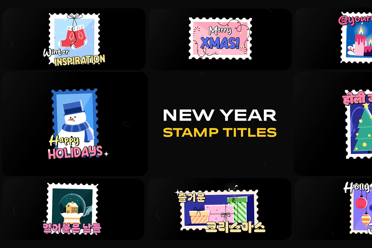 New Year Stamp Titles for DaVinci, a Templates & Theme by FlashFXbox (Photo 1 of 2)