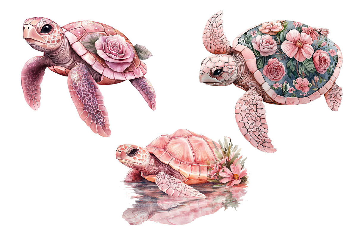 Pink Sea Turtle Clipart PNG, an Illustration by Dream Creation (Photo 5 of 5)