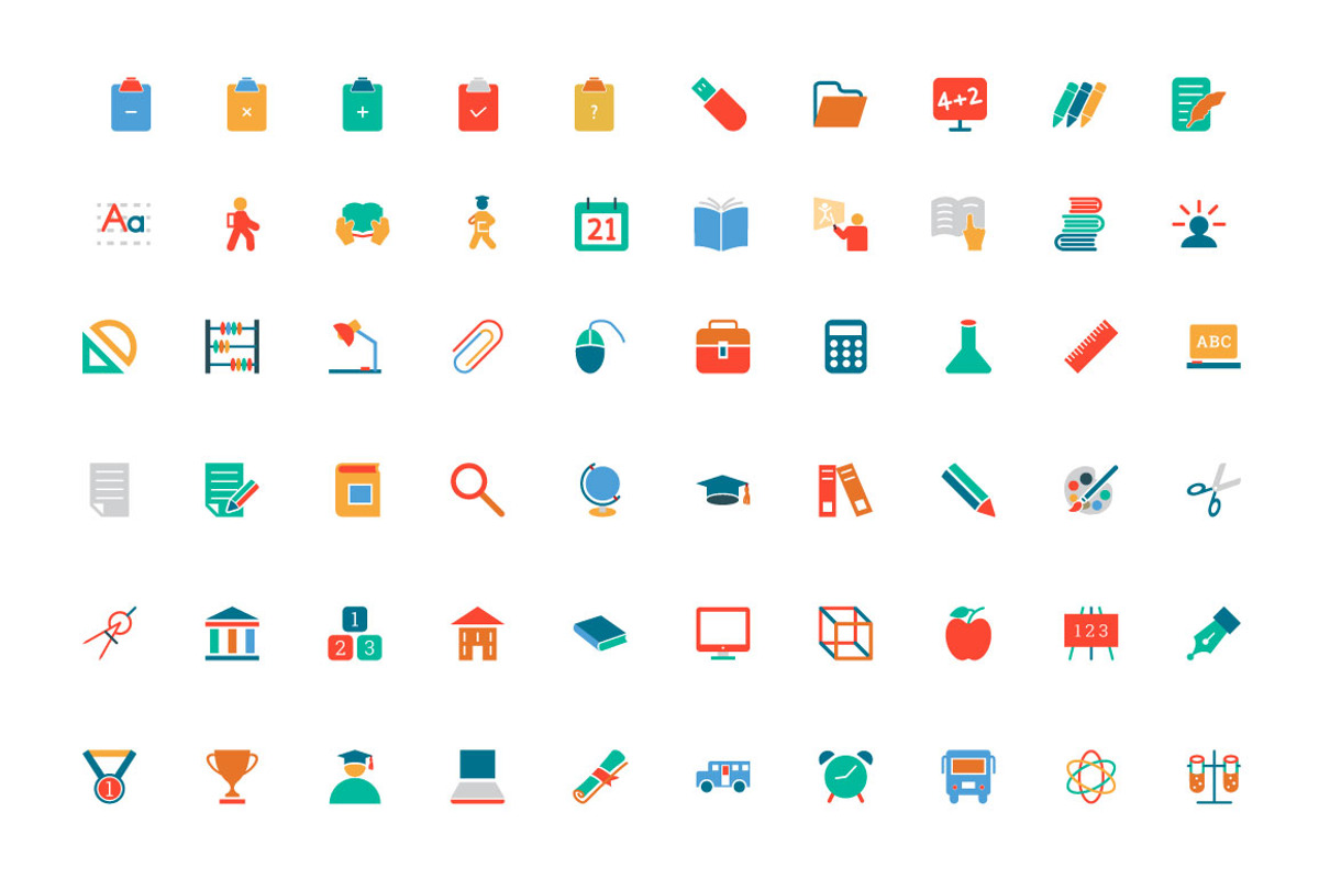 300+ Education Colored Icons, a Solid Icon by Creative Stall (Photo 4 of 5)