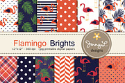 Flamingo Digital Papers, a Pattern Graphic by JennyL Designs (Thumbnail 1 of 3)