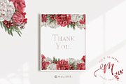 Red Burgundy & White Floral Clipart, an Illustration by May • SHO (Thumbnail 13 of 13)