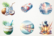 Summer Coastal Serenity Clipart, an Illustration by RobertsArt (Thumbnail 3 of 7)