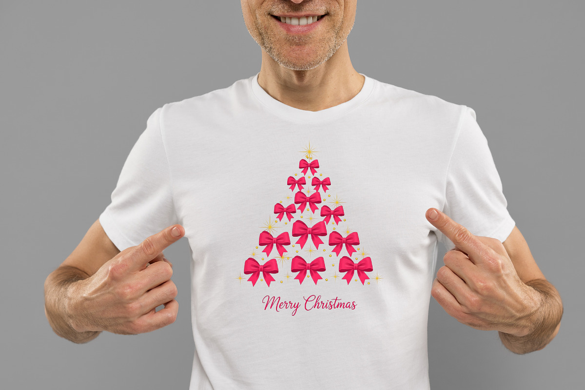 Coquette Pink Bow Merry Christmas, an Illustration by Designworld (Photo 3 of 5)