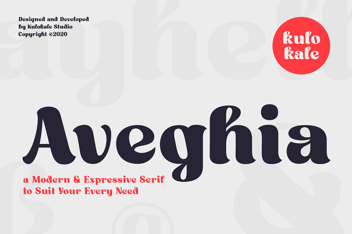 Aveghia Display Serif Font, a Sans Serif Font by Kulokale (Photo 1 of 10)