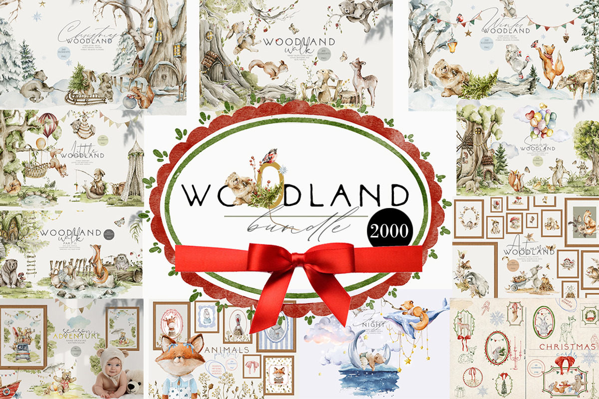Woodland animals Bundle 2000, an Animal Illustration by 60secondsArt (Photo 1 of 13)
